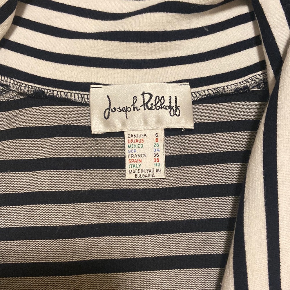 Joseph Ribkoff Striped Zip-Up - Picture 6 of 9